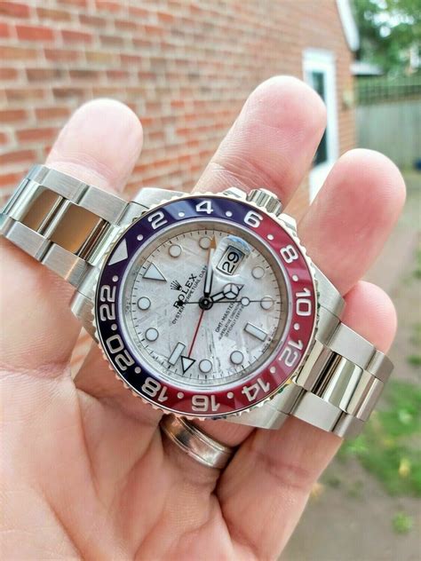 rolex gmt white gold meteorite|what is Rolex meteorite dial.